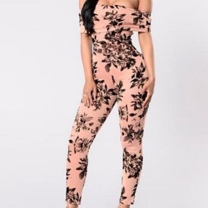 SOLD! FashionNova everything is rosy jumpsuit!